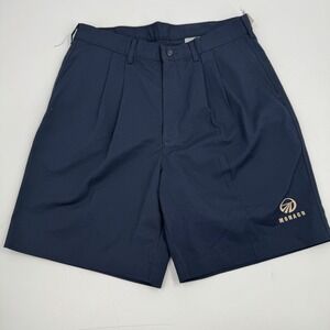 Monaco RV Mens Pleated Golf Shorts‎ Navy Blue Poly Cotton Woven Size 34 NEW